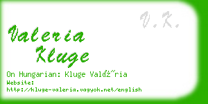 valeria kluge business card